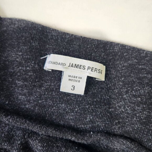 James Perse Cowl Funnel Neck Top Womens 3 Large Charcoal Gray Heather Pullover - Picture 5 of 10